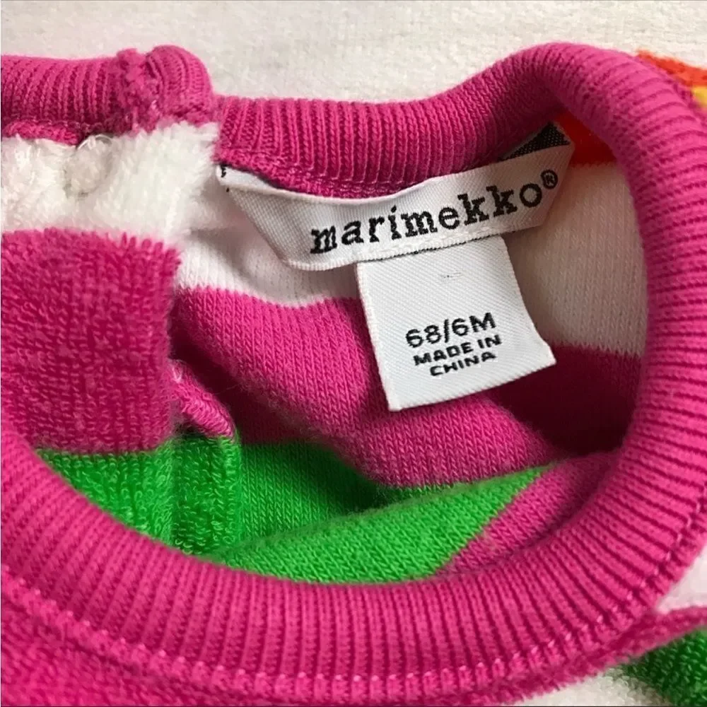 Marimekko Baby Girl Striped Terry Cloth Dress Size 6 Months